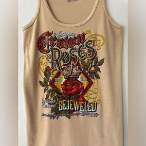 Bejeweled By Susan Fixel Vintage "Crown‎ Roses" M Top NWOT Swarovski crystals